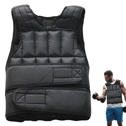 14% off - Professional Weighted Vest with 38 Weight Packs - Unisex Weight Jacket for Men & Women,10kg/15kg/20kg Exercise Vest Ideal for Strength Training, Marathon Running, Jogging, Home Fitness & Cardio (15KG-black)