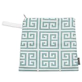 Logan + Lenora Mini Wet Bag - Medium Cloth Diaper Wet Bag - Beach, Pool, Gym Bag for Swimsuits or Wet Clothes - Made in USA - Waterproof (Breezy Athenian)