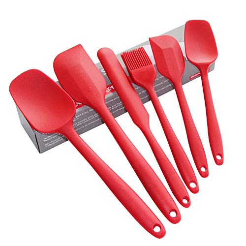 Utensilios De Cocina Rosa Juego de espátulas de silicona, utensilios para cocinar, hornear, mezclar y utensilios de cocina antiadherentes, sin BPA,...