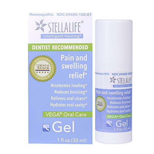 StellaLife VEGA Oral Gel: Dry Socket Dry Mouth Teeth Extraction Gum Surgery Canker Sore Braces Denture Ulcer Mucositis Dental Implant Advanced Natural Dental Pain Relief Heal Faster Mint