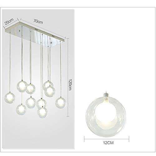 Lustre salon moderne et chic avec boules en verre art - 5