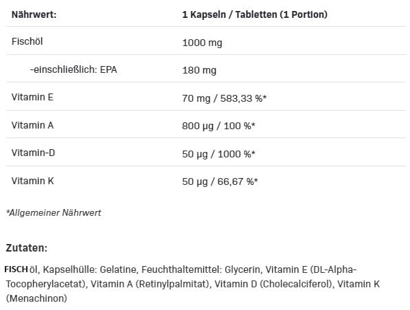 ALLNUTRITION ADEK + Omega 3 Starkes Nahrungsergänzungsmittel auf der Basis eines Komplexes fettlöslicher Vitamine für eine bessere Immunität starke Knochen scharfes Sehvermögen