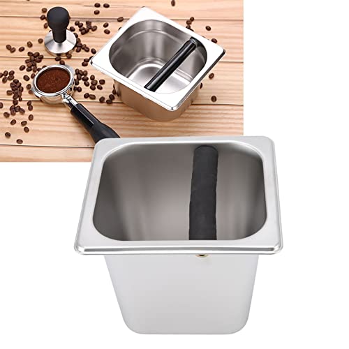 BORDSTRACT Coffee Knock Box, Coffee Beans Grounds Container with Rubber Rod Embeddable Coffee Dump Bin for Professional Espresso Machine