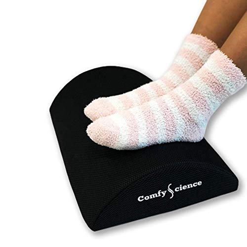 ComfyScience Foot Rest for Under Desk at Work - Ergonomic Foot Rest for Work from Home - Office Foot Rest Cushion - Comfortable for Feet, Relieve Back, Hips and Sciatica Pain (Black)