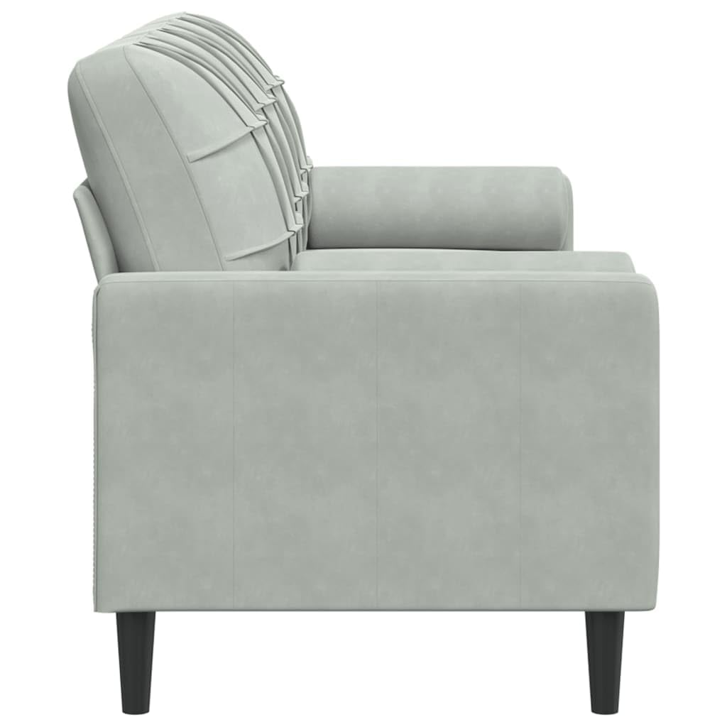 3-Sitzer-Sofa Hellgrau mit Zierkissen, Samt Couch 180 cm, Robustes Metallgestell, gepolstert, abnehmbare Bezüge, modernes Wohnzimmermöbel für gemütliche Entspannung und Gästezimmer