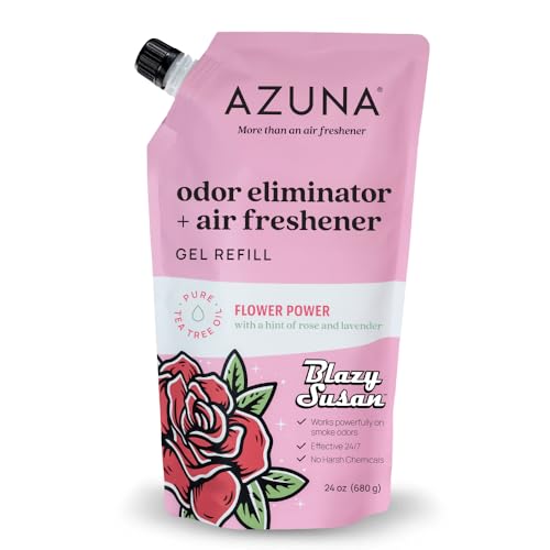 Azuna Air Freshener & Odor Eliminator Gel Refill Pouch - Flower Power, 24 oz