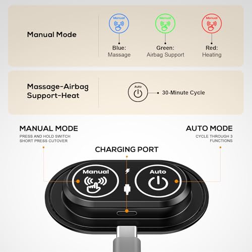 Image of Upgraded Triple Fusion Back Massager with Heat, Vibration & Stretch, Grey