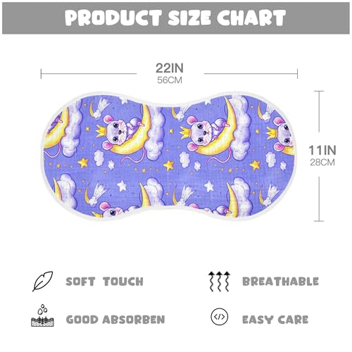 xigua Cartoon Mice Muslin Baby Burp Cloths Set of 1, Super Soft & Absorbent Burping Rags, Cotton Burp Clothes Shower Gift for Newborn, Baby Girls and Boys4