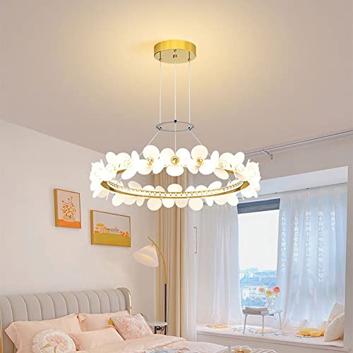 Chandelier LED pétale moderne pour salon sombre et plafond haut