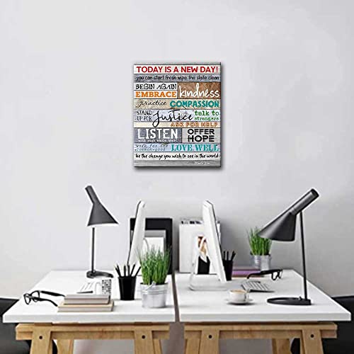 Shang Pin Inspirational Wall Art For Office Motivational Quotes Wall Decor,Modern Theme Canvas Prints Wall Art Poster,Home Bedroom Or Living Room Wall Decor (Today Is A, 12 X 15 Inch) #TOP3