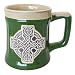 Irish Designed Pottery Mug With A Celtic Cross design, Green Colour