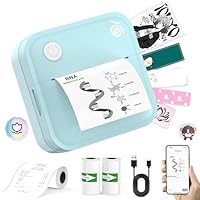 BeatCat Mini Etikettendrucker mit Klebeband – Bluetooth Etikettendrucker für Heim und Büroorganisation, tragbarer Thermo Aufkleberdrucker mit verschiedenen Vorlagen für das Smartphone (Blau)