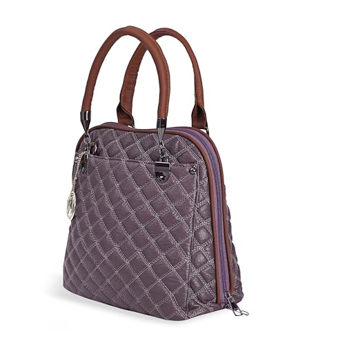 Image of AJANTA QIARRA Women Luxe Artificial Leather Premium Quilted Satchel Bag | Handbag with Detachable Slings