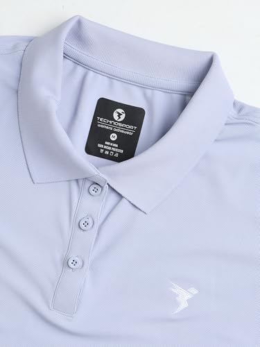 Image of TECHNOSPORT Womens Polyester Slim Fit Solid Half Sleeve Polo Matpiq T-Shirt with Techno Dry, Anti Static for Regular Use