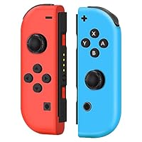 Replacement for Switch Controllers,Left and Right Wireless Controller Compatible with Nintendo Switch/OLED/Lite,with 6-Axis Gyro,Wake-up, Vibration,Red