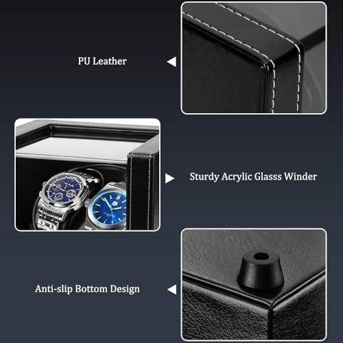 Image of Watch Winder for Automatic Watches,Automatic Watch Winder Box,Double Watch Winder for Women's and Men's Watches with Quiet Japanese Mabuchi Motor