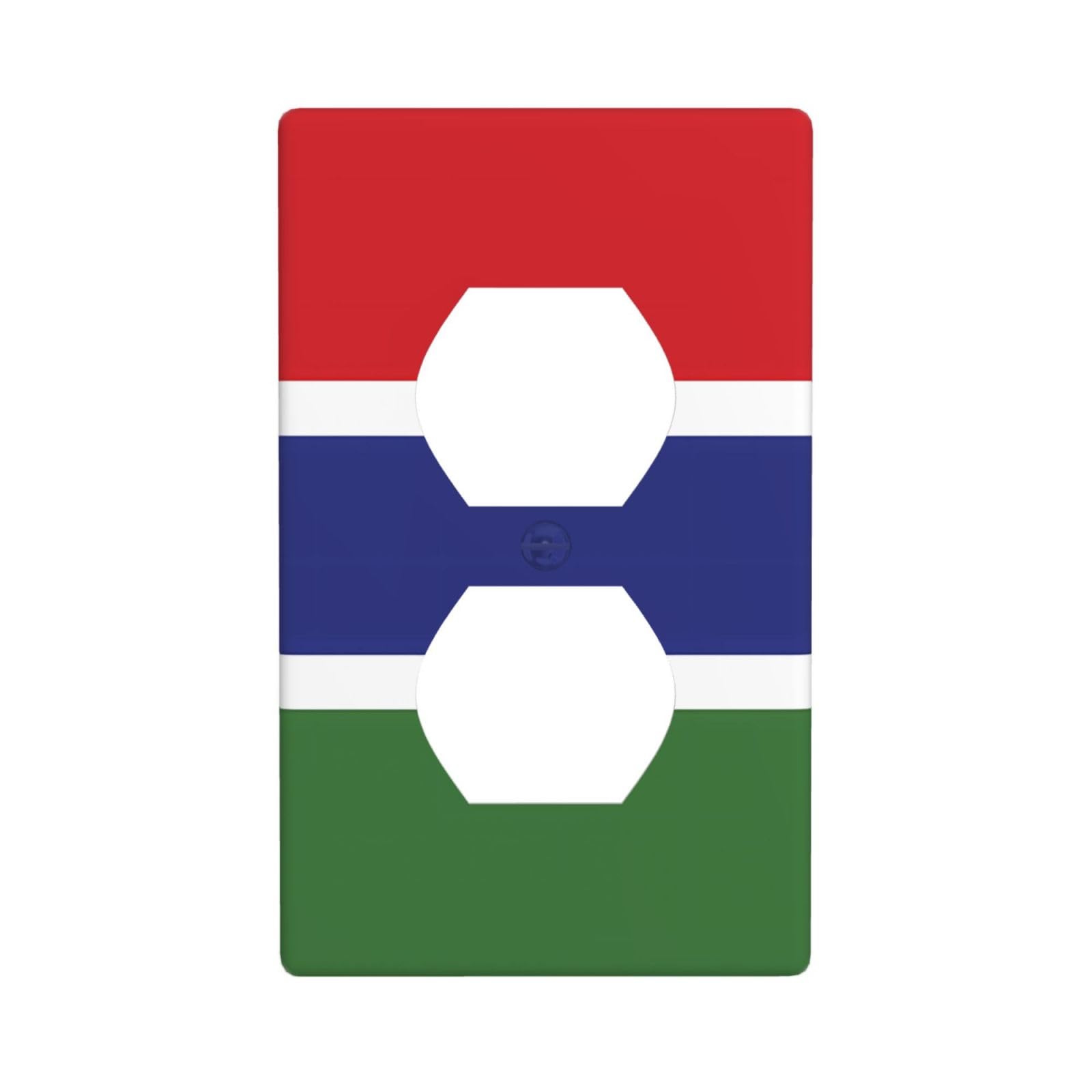 Flag of the Gambia Unbreakable Polycarbonate Switch Plate-1 Gang Screwless Wall Plate for Home Office