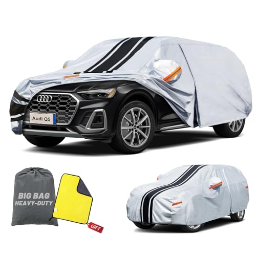 Image of SUV Car Cover Custom Fit for Audi Q5 /SQ5 (2009-2026), Waterproof All Weather for Automobiles Full Exterior Cover Rain Sun Snow UV Protector.