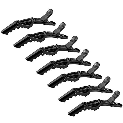 Amersumer 36 Pcs Black Plastic Alligator Hair Clips, Professional Crocodile Sectioning Clips for Salon, Gator Grip Styling Hair Clips with Non-Slip Grip