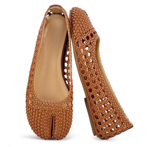 Image of VBDB Mesh Ballet Flats for Women Split Toe Tabi Flats Wide Width Mesh Flats Low Heel Casual Ballerina Comfortable 2026 Spring Summer Shoes
