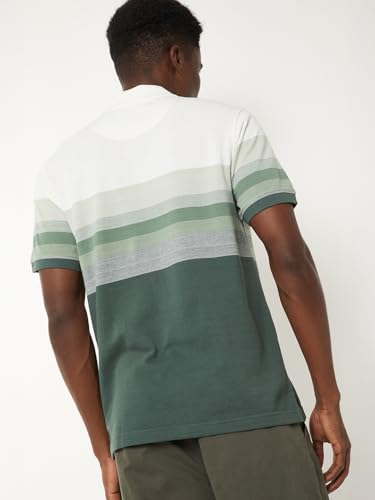 Image of Max Men's Half Sleeves Regular Fit Striped Polo T-Shirt