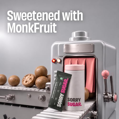 Image of Sorry Sugar Flavoured Instant Coffee Premix Sachets | 39kcal Per Serving, Prebiotic & Gut Friendly | Sweetened with Monk Fruit | Silk Chocolate Mocha - Pack of 6 (20g Each) with Free Utility Box