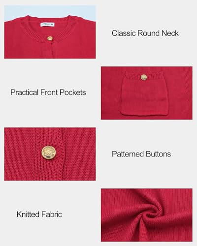 Image of Womens Cardigan Sweaters Short Sleeve 2025 Button Up Y2k Summer Crew Neck Crop Lightweight Knit Shirt Tops