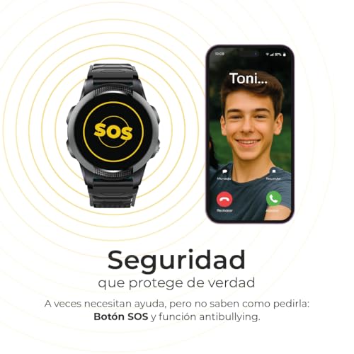 SaveFamily Slim 4G | Reloj Inteligente Niño con Localizador GPS, Llamada, Vídeo, Chat, Botón SOS, Cronómetro | SIM Incluida – Color Verde - imagen 3