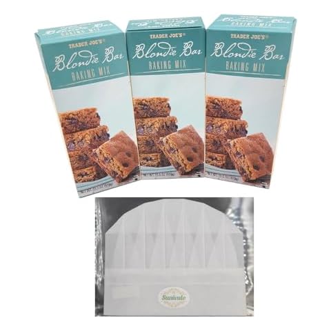 Blondie Brownie Mix Bundle Includes Three 15.5 Oz Boxes of Trader Joe’s Blondie Bar Baking Mix and a Sunivale Chef Hat. Makes 3 Pans of Blonde Chocolate Brownies Cover