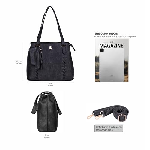 Bolso tote organizador Julia Buxton de cuero vegano con pespunte miniatura 5