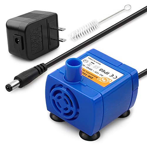 Kutoraworks Replacement Pump for Veken Cat Water Fountain and isYoung Cat Fountain with Adaptor and Cleaning Brush