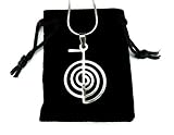 Ann Claridge Cho Ku Rei Necklace, 20' Snake Chain, Beautiful Hypo-Allergenic Non-Tarnishing Pure 304 Stainless Steel, Reiki Power Symbol Choku Rei