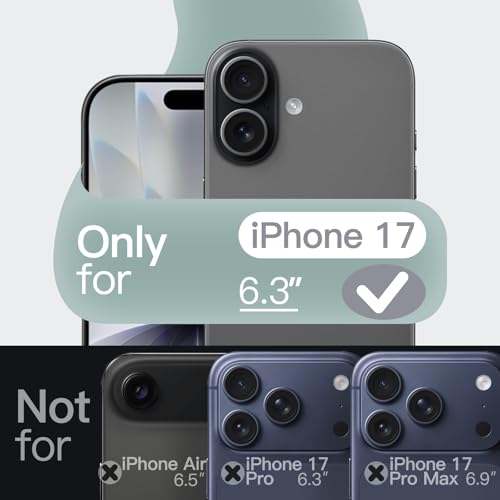 Image of JETech Liquid Silicone Case for iPhone 17 6.3-Inch, Silky Soft Touch Full-Body Protection, Anti-Scratch Shockproof Phone Cover with Microfiber Lining (Midnight Green)