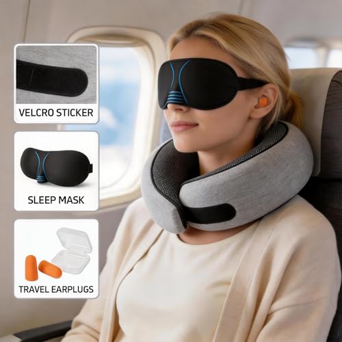 Almohada de viaje de espuma viscoelástica normal miniatura 3