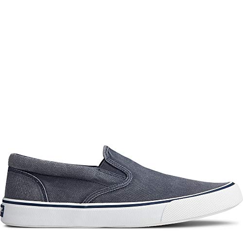 Sperry Men's Striper II Slip On Sneaker Salt Washed Navy - 13934928 (STS22405)