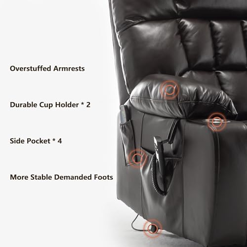Sillón eléctrico reclinable con masaje y calor miniatura 6