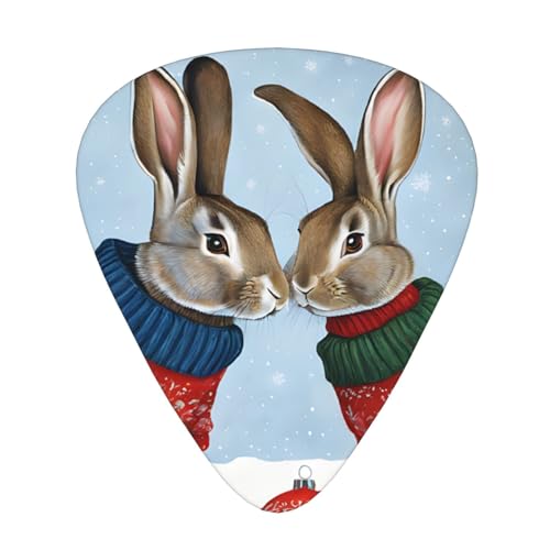 (Bunny Rabbit) - Juego de 12 púas de guitarra con caja de plástico transparente para bajo, guitarra...