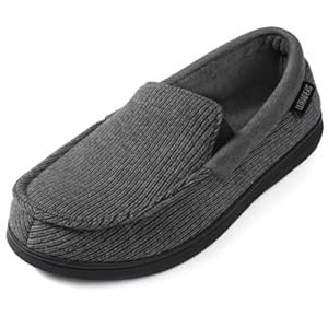 ULTRAIDEAS Men’s Carver Slippers Moc Loafer House Shoes Memory Foam
