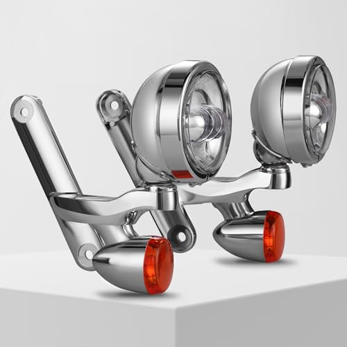 4.5'' LED Auxiliary Spotlight Turn Signal lights For harley CVO Street electra Glide Fog Light Bracket Chrome Trike FLHXXX