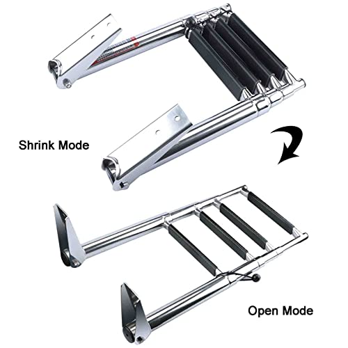 Escalera Telescópica de Acero Inoxidable para Piscina o Barco, 4 Peldaños miniatura 2