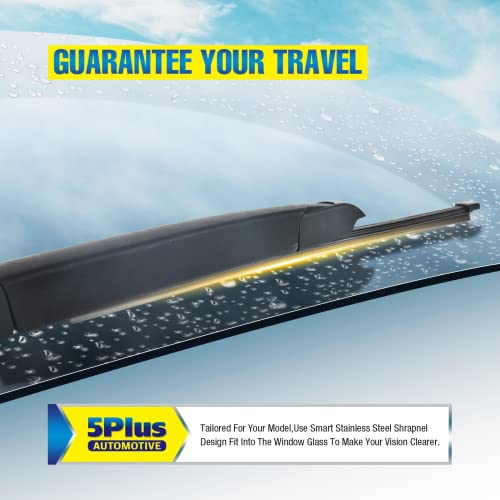 Image of 5 PLUS 13 inch Rear Wiper Blade Replacement for Hyundai Elantra 2020-2013 /Jaguar E-Pace 2020 2019 2018 /Kia Forte 2018-2014 / Alfa Romeo Stelvio 2022-2018 BACK Windshield Wiper Blade (A310H)