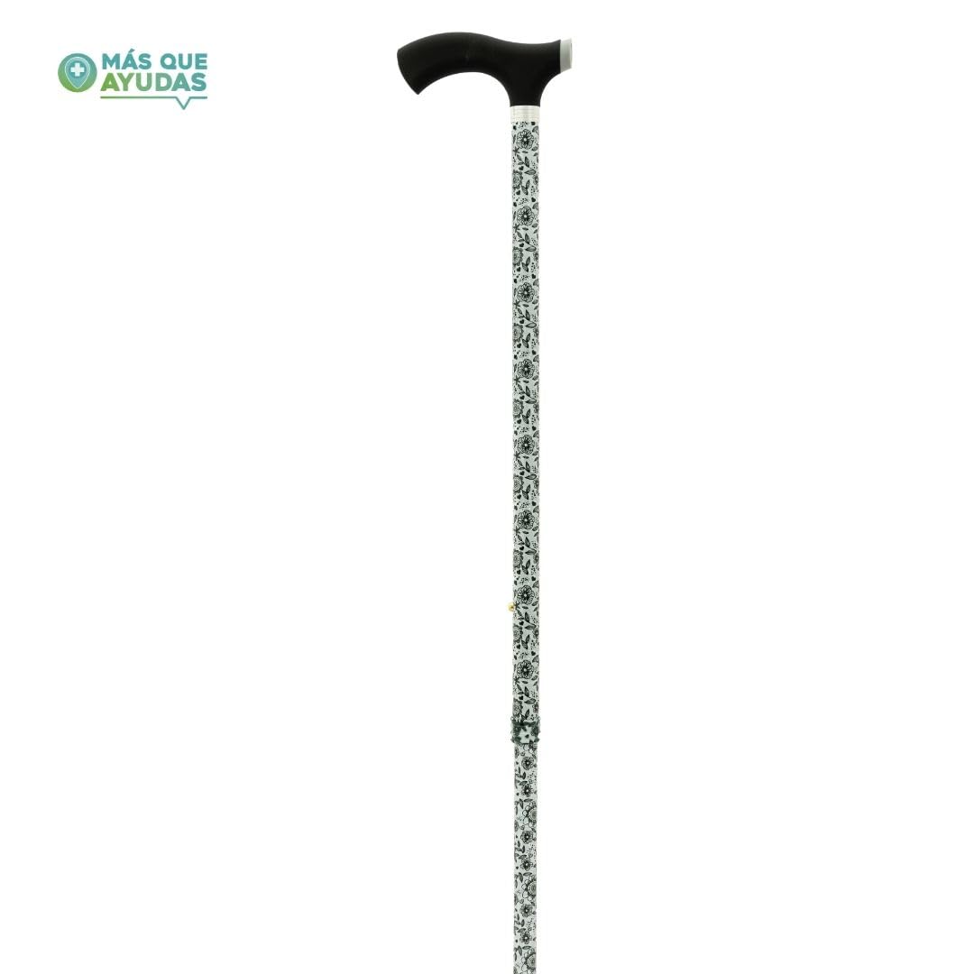 Bastón para Mayores y Adultos Soft Touch, Aluminio, Extensible y Portátil, Altura Ajustable 76-99 cm, Puño de Silicona, Bastón para Caminar y Pasear, 300 g
