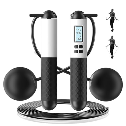 2-in-1 Cordless Skipping Rope With Counter Ropless Skipping Rope with