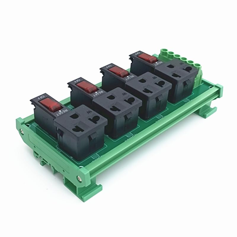 DIN Rail Mount AC 120V 4 Receptacle Outlet Power Module