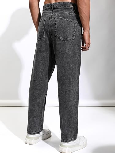 Image of Highlander Men's Loose Baggy Fit Jeans | Mid Rise | Cotton |Relaxed & Trendy | Oversized Silhouette for Comfort| Jeans for Man
