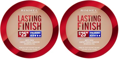 Rimmel London Lasting Finish Compact Base en Polvo 005 Ivory 7g (Paquete de 2)