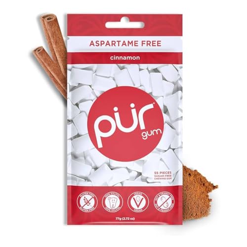 Image of PUR Gum, Cinnamon, Xylitol Gum, No Artificial Flavor, (12x55), 55 Count (Pack of 120)