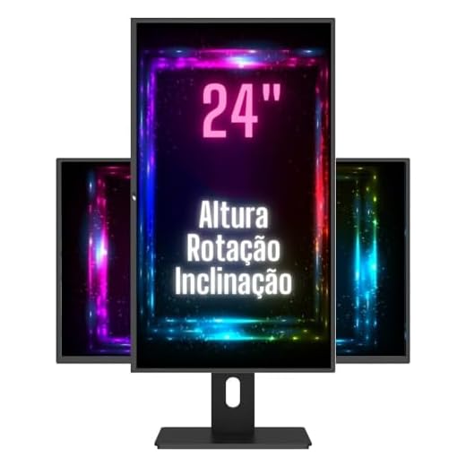 Monitor 24" LED Ergonômico Ajuste de altura, rotação vertical, rotação horizontal, inclinação, Widescreen, 2ms, 75Hz, Full HD, HDMI, 3green Pro 243G