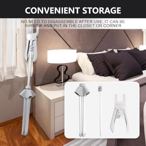 Image of HASTHIP Garment Steaming Stand 62.9 Inch Adjustable Aluminum Alloy Rack with Integrated Hanger for Coat Dress Suit Compatible with Hands Free Steaming Support and Space Saving Folding 4 Leg Base