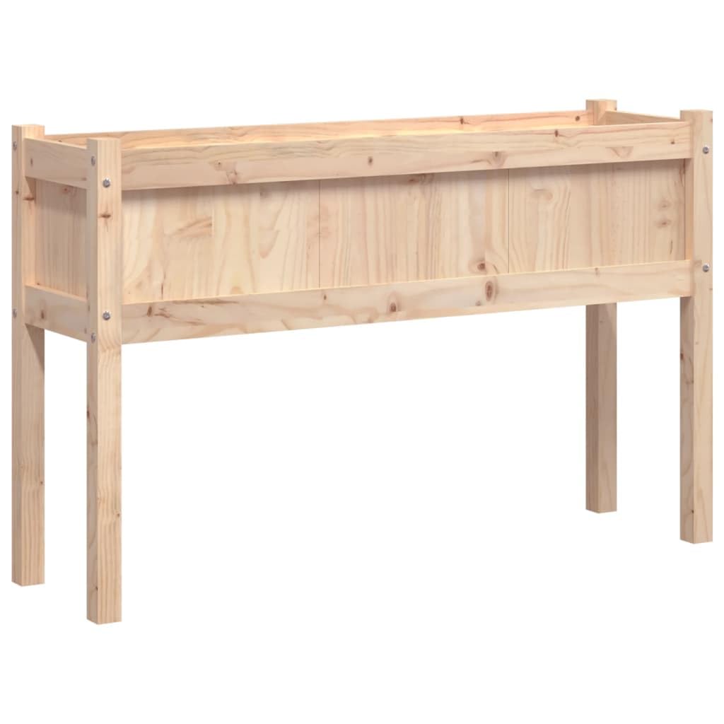 vidaXL Jardinera con Patas, Macetero Elevado Rectangular, Jardinera de Plantas Flores, Jardinera Exterior Balcón Terraza, Madera Maciza de Pino